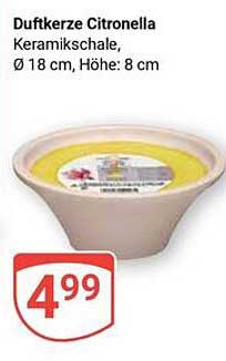 Duftkerze Citronella in Keramikschale, Ø 18 cm, Höhe: 8 cm