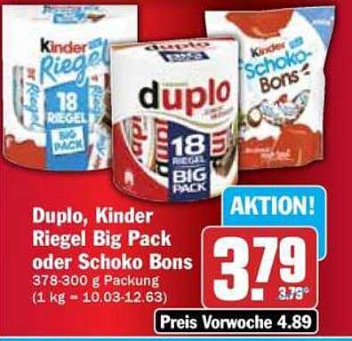 Duplo, Kinder Riegel Big Pack oder Schoko Bons