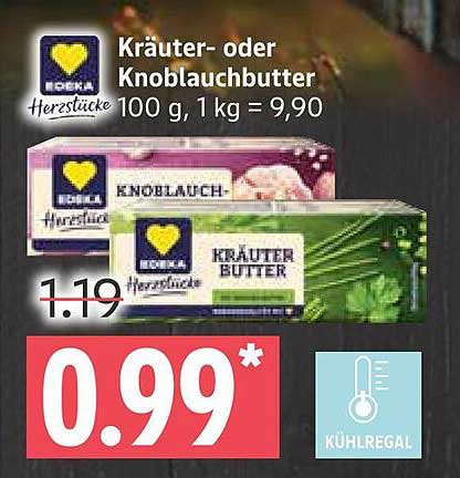 EDEKA Herzstücke Kräuter- oder Knoblauchbutter 100 g
