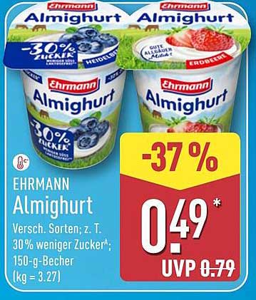 Ehrmann Almighurt - 150-g-Becher mit verschiedenen Sorten
