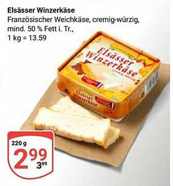 Elsässer Winzerkäse - Französischer Weichkäse, cremig-würzig