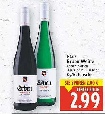Erben Weine - verschiedene Sorten, 0,75 l Flasche