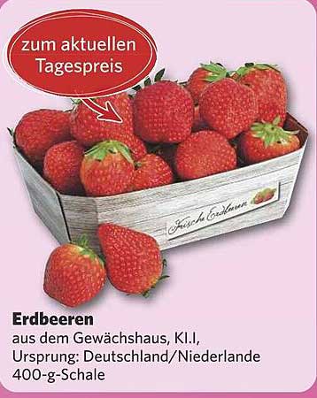 Erdbeeren aus dem Gewächshaus, K.I.I, Ursprung: Deutschland/Niederlande 400-g-Schale