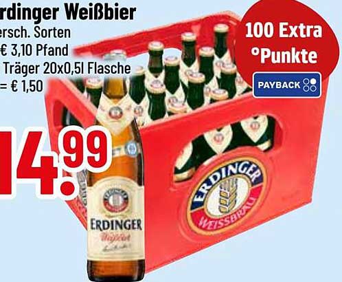 Erdinger Weißbier 20x0,5l im Kasten