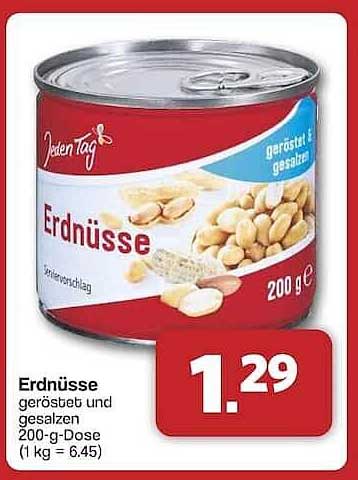 Erdnüsse geröstet und gesalzen 200-g-Dose