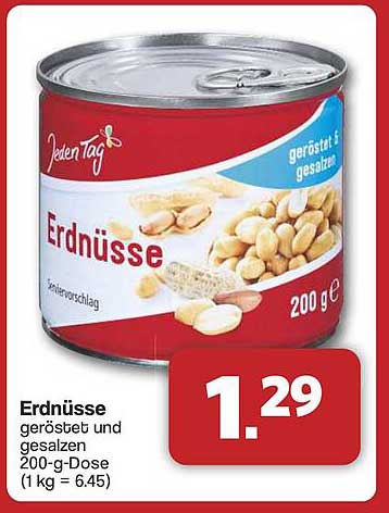 Erdnüsse geröstet und gesalzen 200-g-Dose