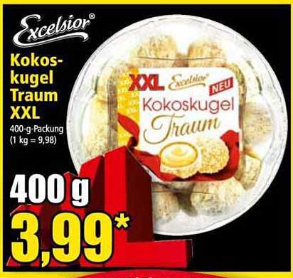 Excelsior Kokoskugel Traum XXL - 400 g Packung