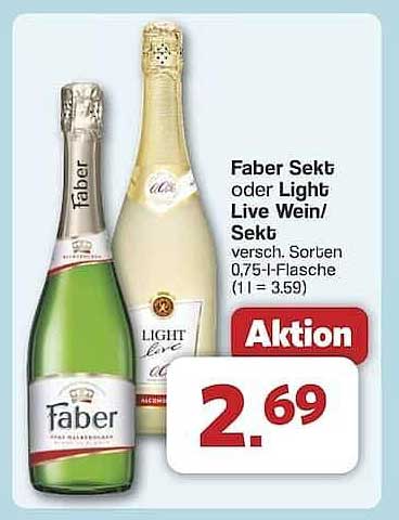 Faber Sekt oder Light Live Wein/Sekt 0,75-l-Flasche