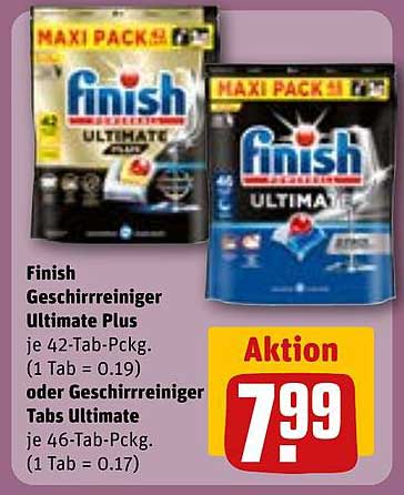 Finish Geschirrreiniger Ultimate Plus 42 Tab-Pck. oder Tabs Ultimate 46 Tab-Pck.