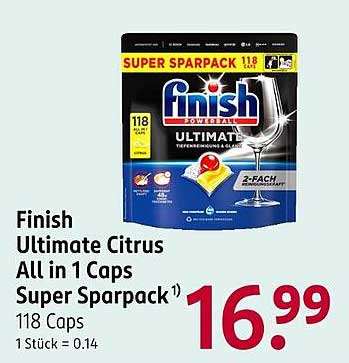 Finish Ultimate Citrus All in 1 Caps Super Sparpack