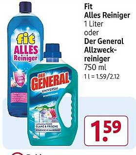 Fit Alles Reiniger 1 Liter oder Der General Allzweckreiniger 750 ml