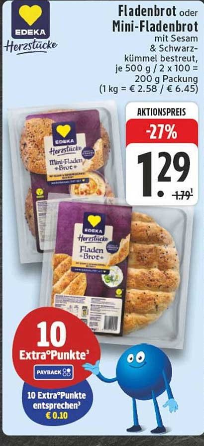 Fladenbrot oder Mini-Fladenbrot mit Sesam & Schwarzkümmel