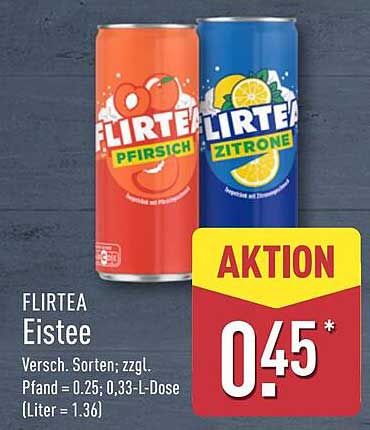 FLIRTEA Eistee Aktion - Pfirsich & Zitrone