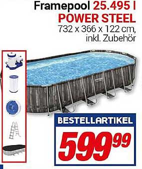 Framepool 25.495 l POWER STEEL 732 x 366 x 122 cm, inkl. Zubehör