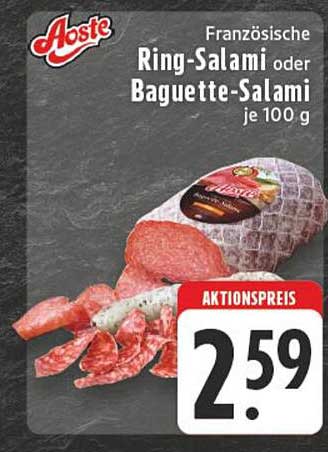 Französische Ring-Salami oder Baguette-Salami je 100 g