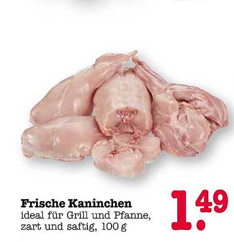 Frische Kaninchen - ideal für Grill und Pfanne, zart und saftig, 100 g