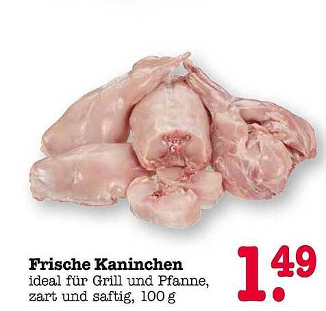 Frische Kaninchen - ideal für Grill und Pfanne, zart und saftig, 100 g