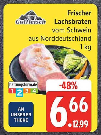 Frischer Lachsbraten vom Schwein aus Norddeutschland 1 kg