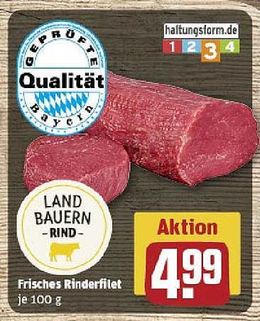 Frisches Rinderfilet je 100 g