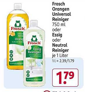 Frosch Orangen Universal Reiniger 750 ml oder Essig oder Neutral Reiniger je 1 Liter