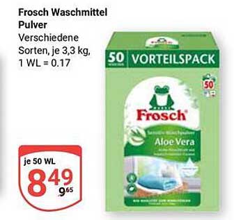 Frosch Waschmittel Pulver Aloe Vera – Vorteilspack 50 WL