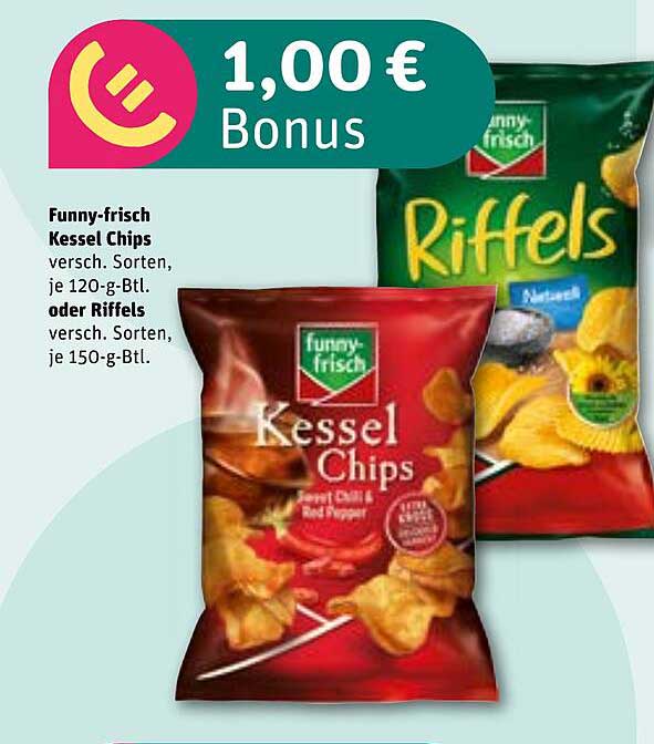 Funny-frisch Kessel Chips oder Riffels, 120 g bzw. 150 g
