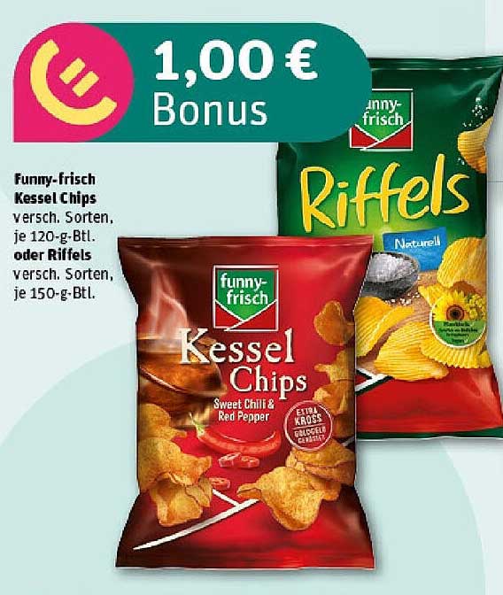 Funny-frisch Kessel Chips oder Riffels – verschiedene Sorten