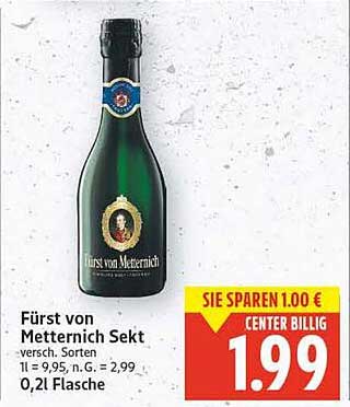 Fürst von Metternich Sekt - 0,2l Flasche, verschiedene Sorten