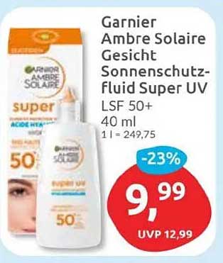 Garnier Ambre Solaire Gesicht Sonnenschutzfluid Super UV LSF 50+