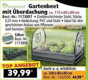 Gartenbeet mit Überdachung ca. 115 x 80 x 80 cm