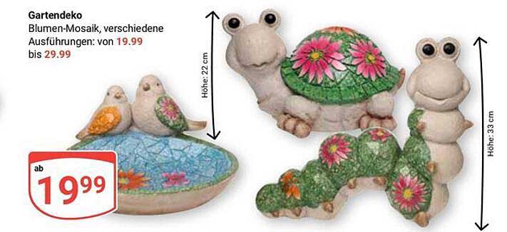 Gartendeko Blumen-Mosaik, verschiedene Ausführungen: von 19,99 bis 29,99