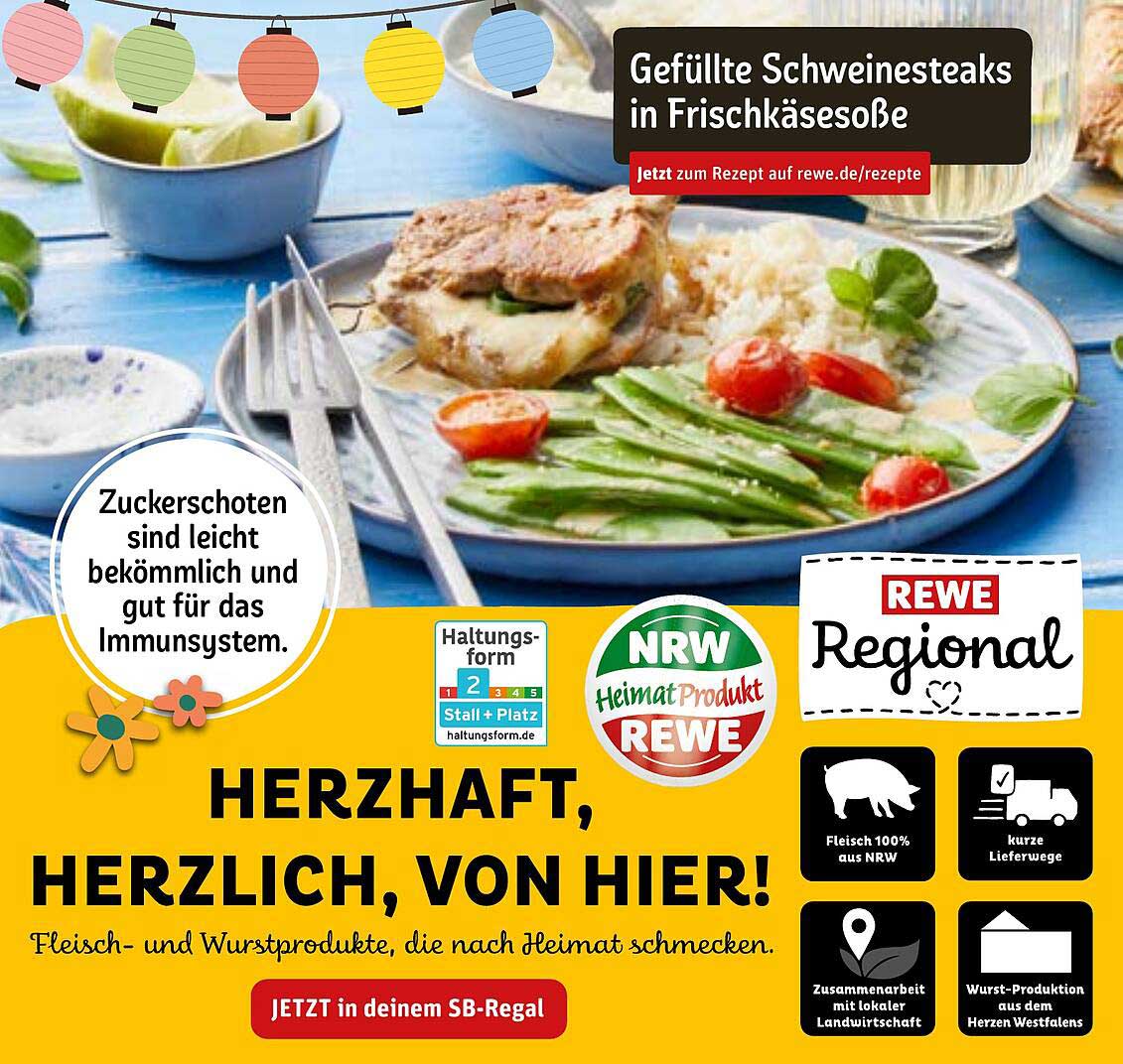 Gefüllte Schweine Steaks in Frischkäse Soße
