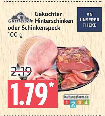 Gekochter HinterSchinken oder Schinkenspeck 100 g