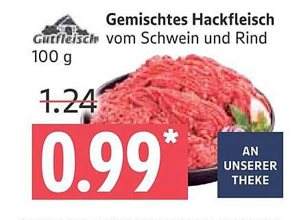 Gemischtes Hackfleisch vom Schwein und Rind - 100 g für nur 0,99 €