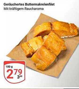 Geräuchertes Buttermakrelenfilet mit kräftigem Rauchgeschmack