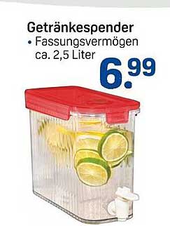 Getränkes spender • Fassungsvermögen ca. 2,5 Liter
