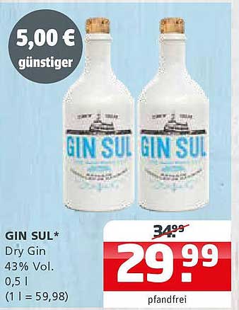 GIN SUL* Dry Gin 43% Vol. 0,5 l