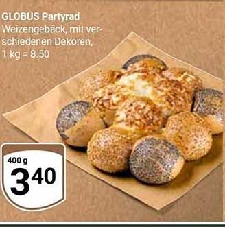 GLOBUS Partybrötchen – Weizenbackwerk mit verschiedenen Dekoren