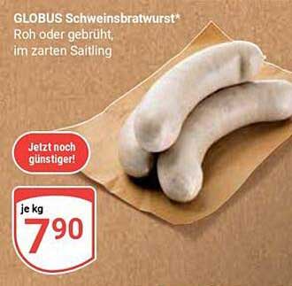 GLOBUS Schweinsbratwurst* - Roh oder gebrüht, im zarten Saitling