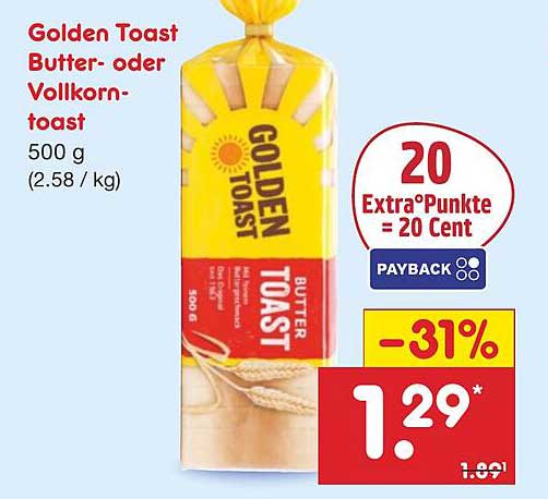 Golden Toast Butter- oder Vollkorntoast 500g