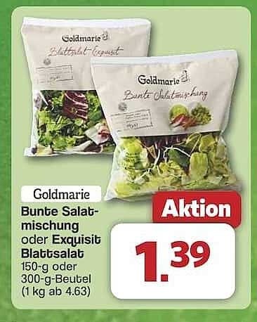 Goldmarie Bunte Salatmischung oder Exquisit Blattsalat 150-g oder 300-g-Beutel