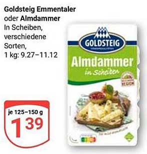 Goldsteig Emmentaler oder Almdammer in Scheiben