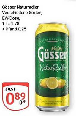 Gösser Naturradler – Verschiedene Sorten, EW-Dose