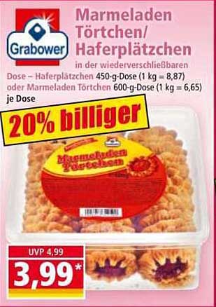 Grabower Marmeladen Törtchen/Haferplätzchen - 20% günstiger