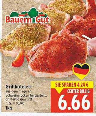 Grillkotelett aus dem mageren Schweinerücken