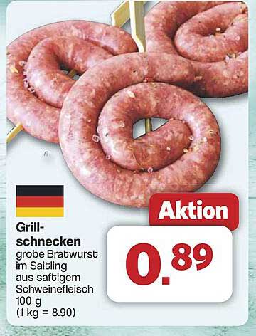 Grillschnecken - grobe Bratwurst im Saitling aus saftigem Schweinefleisch