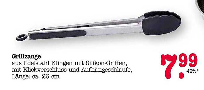 Grillzange aus Edelstahl mit Silikon-Griffen - Jetzt zum Top-Preis!