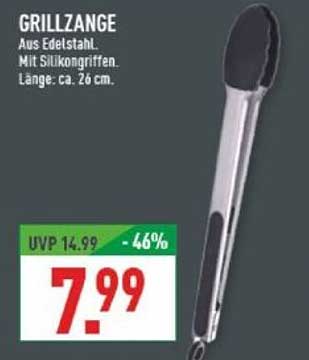 Grillzange aus Edelstahl mit Silikongriffen