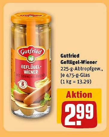 Gutfried Geflügel-Wiener 225g - Aktionspreis