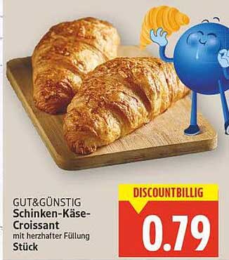 GUT&GÜNSTIG Schinken-Käse-Croissant mit herzhafter Füllung Stück